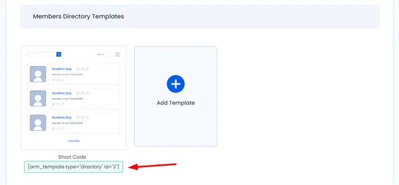 use shortcodes from the Members directory templates