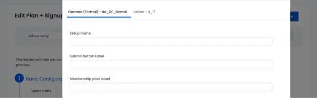 Translate Plan + Signup pages