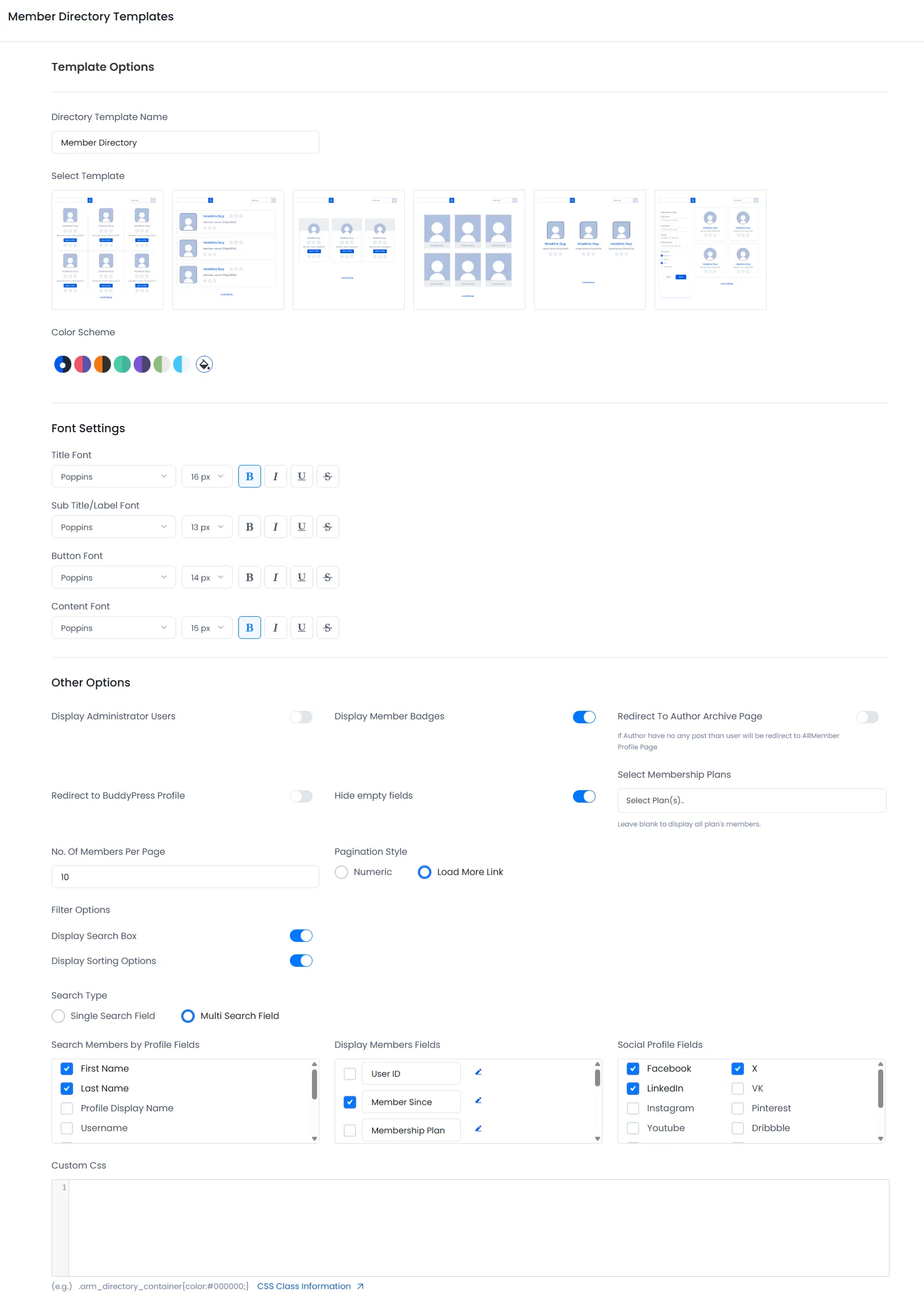 ARMember Directory Templates