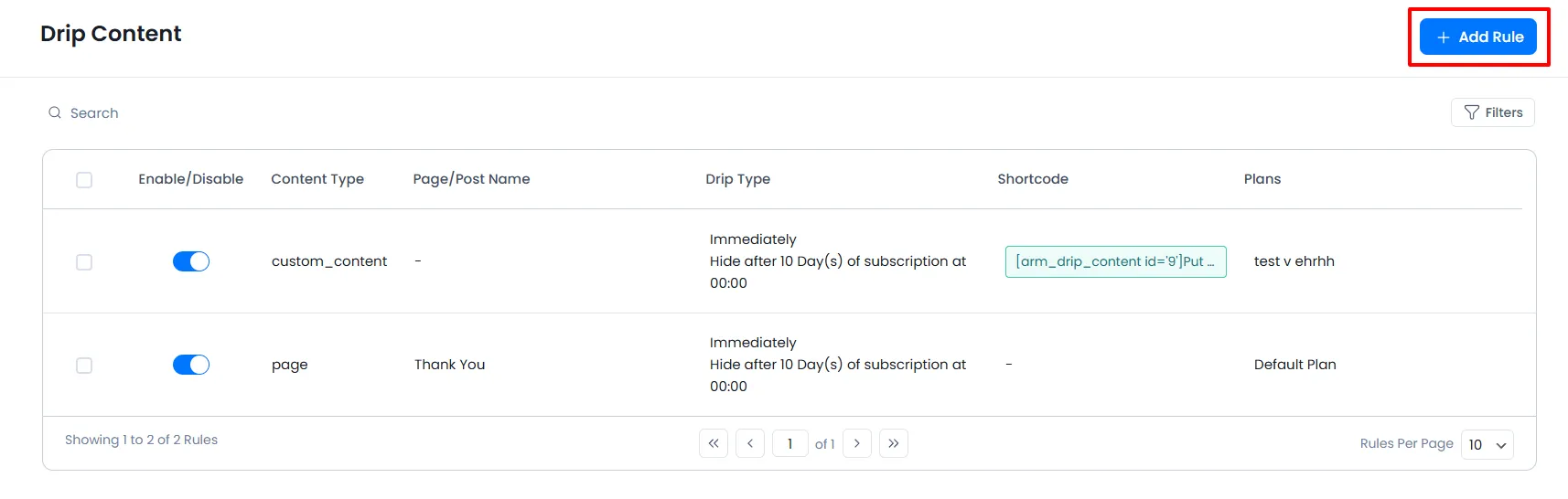 ARMember_custom_drip_rule