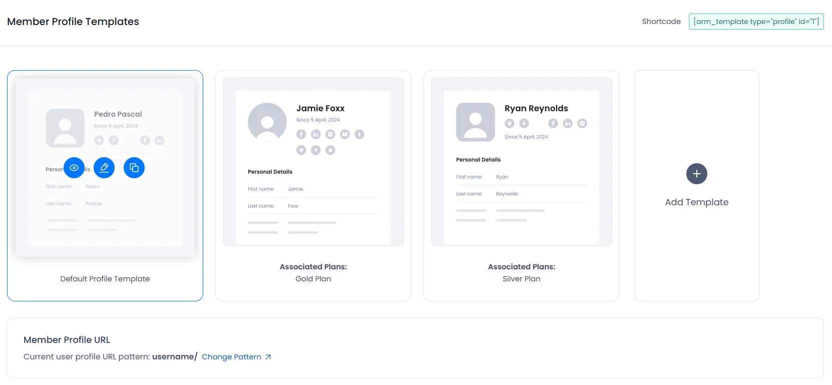 ARMember Profile Templates