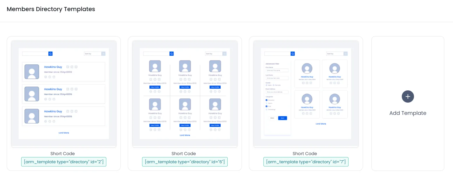 ARMember Directory Templates