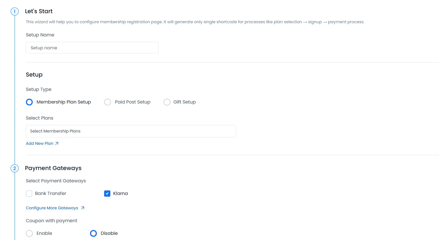 Configure Payments in Setup
