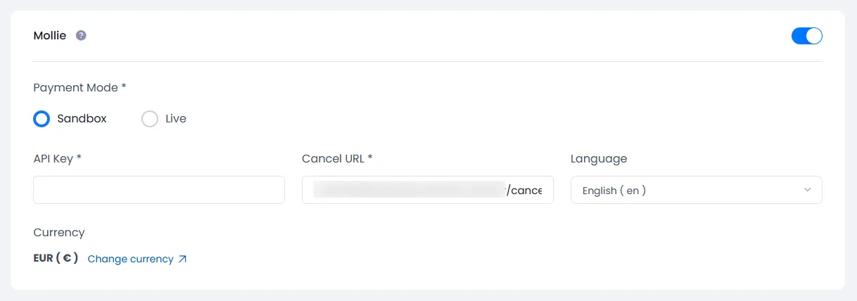 general setting screen