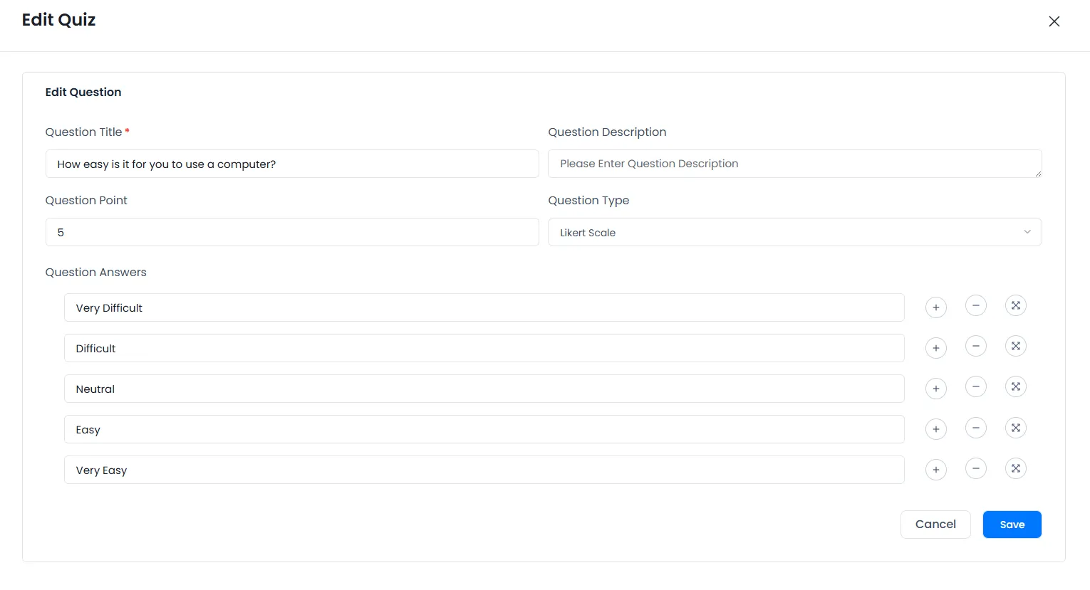 Likert scale question Likert scale question
