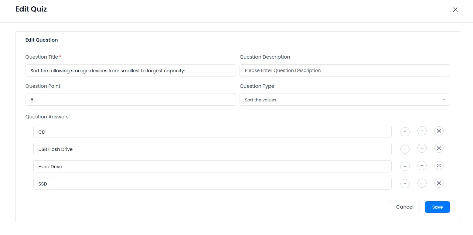 Sort the values question Sort the values question