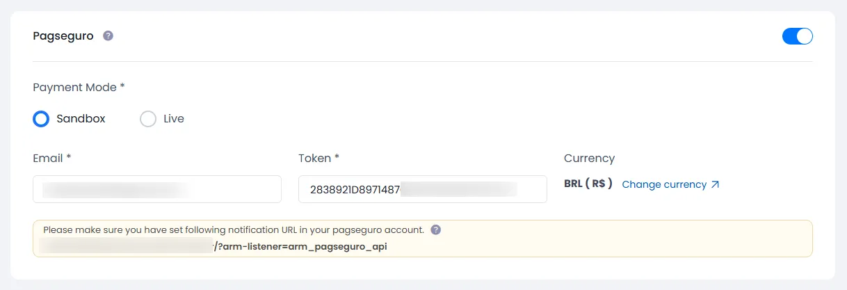general setting screen