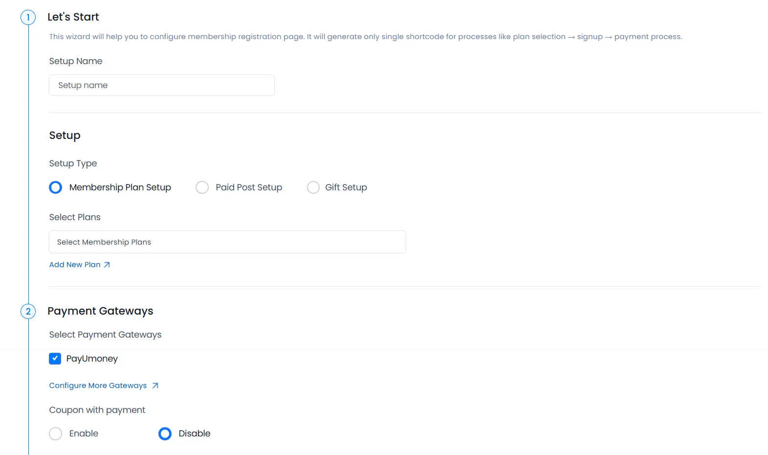 Configure Plan - PayUmoney