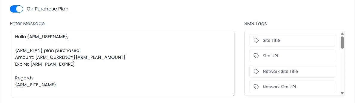 Notification on purchase plan