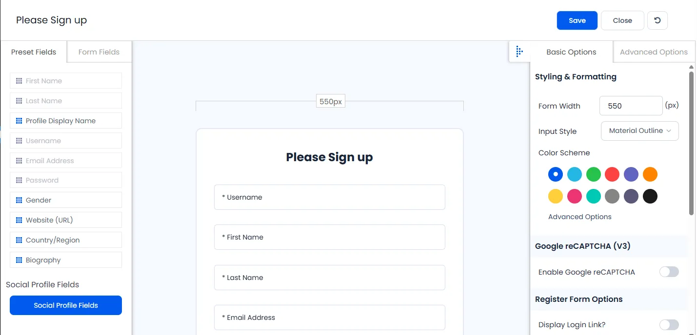 ARMember's Form Builder