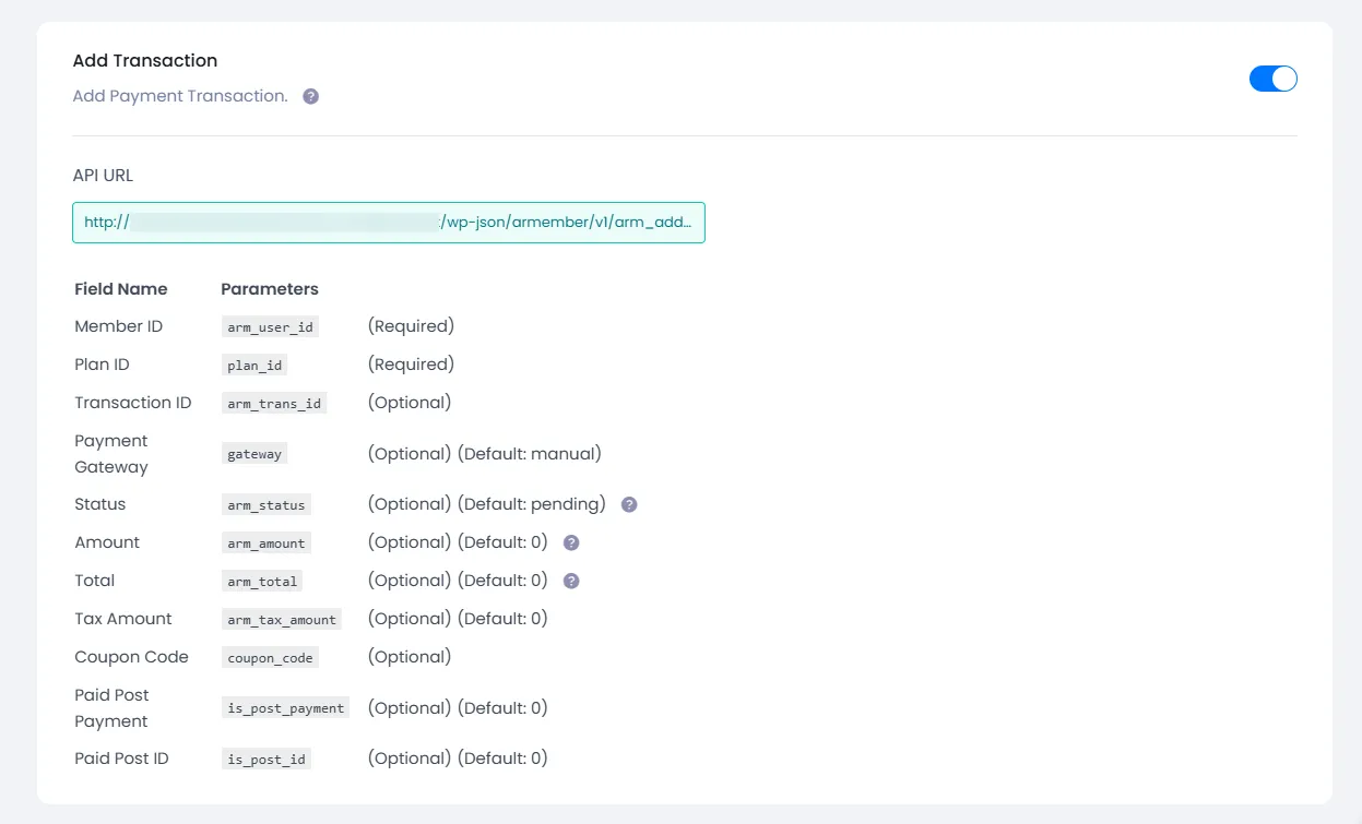 API Service Add Transaction API Service Add Transaction