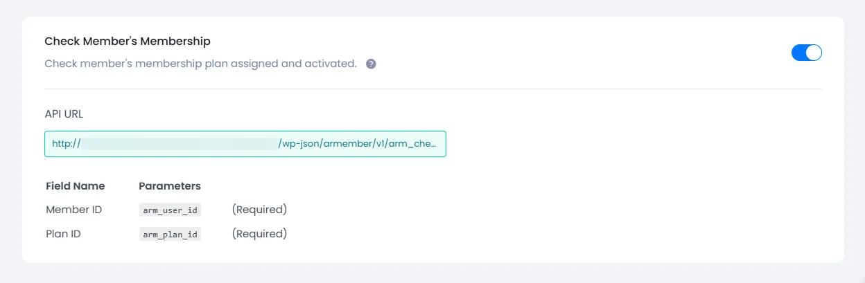 API Service Check Member's Membership API Service Check Member's Membership