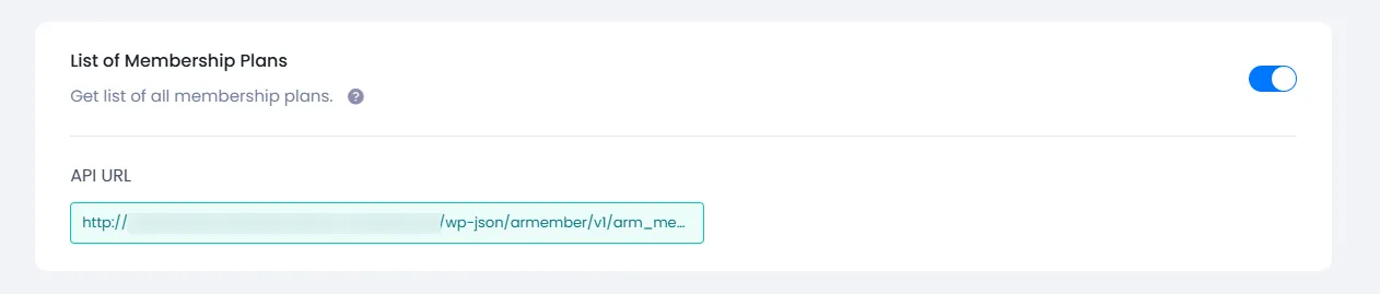 API Service Membership Plan List