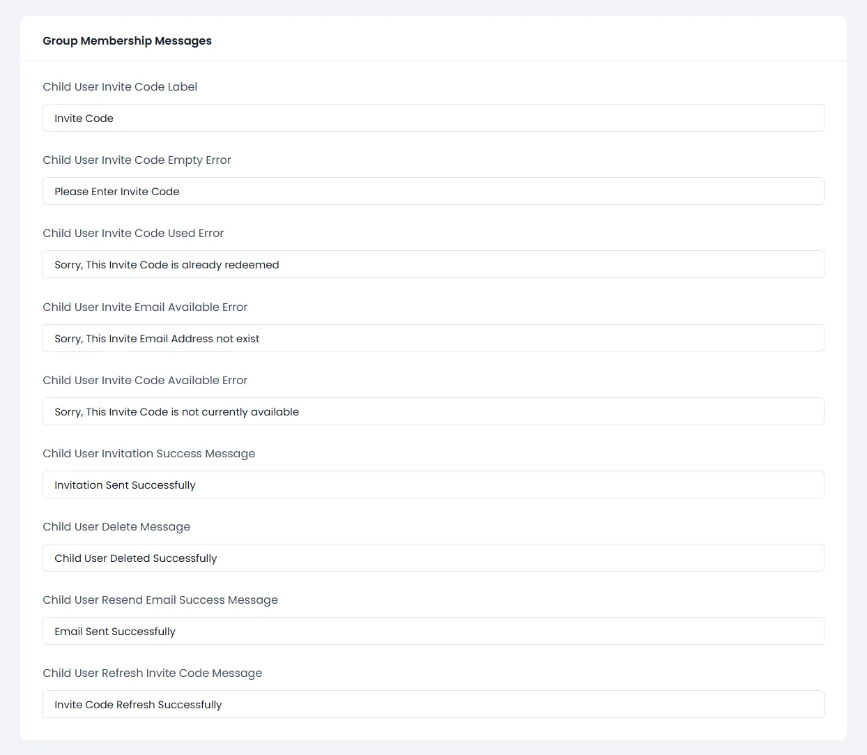 Group Membership Common Messages