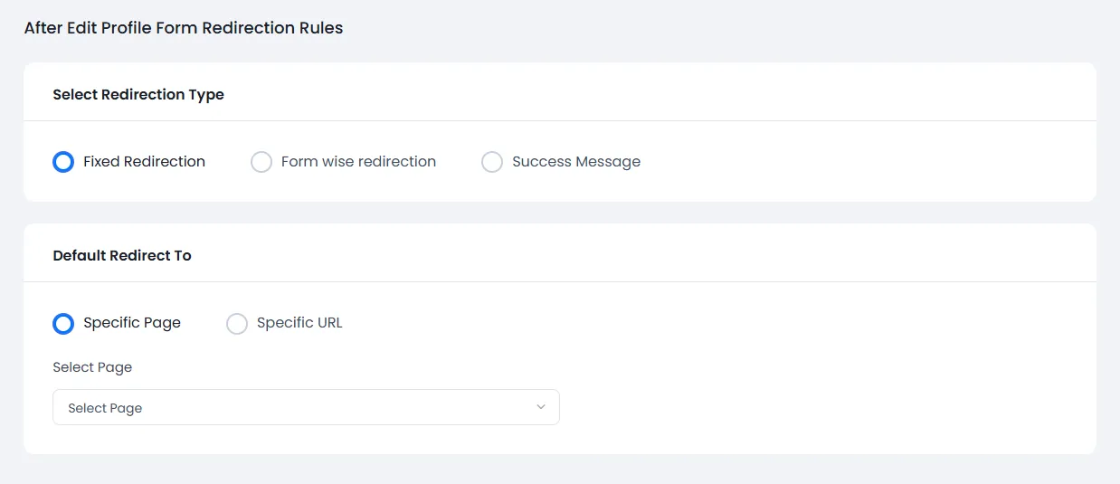 Edit Profile Redirection