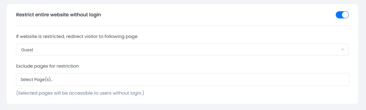 restrict site without login