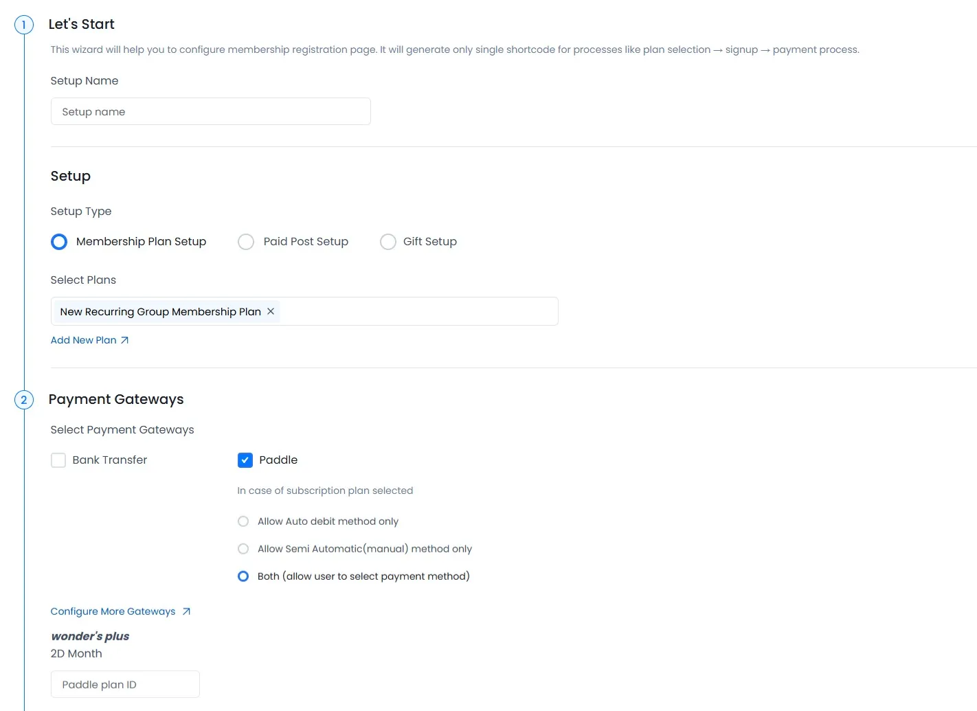 Paddle add or edit plan
