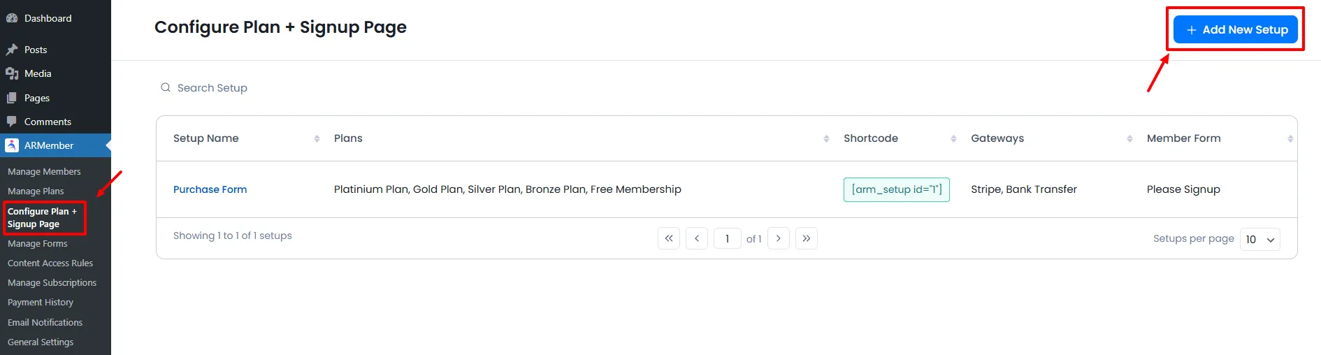 ARMember_Membership_setup