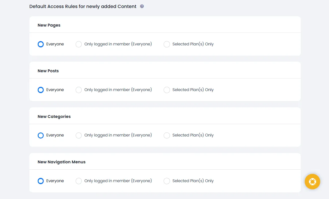 Default Access Rules