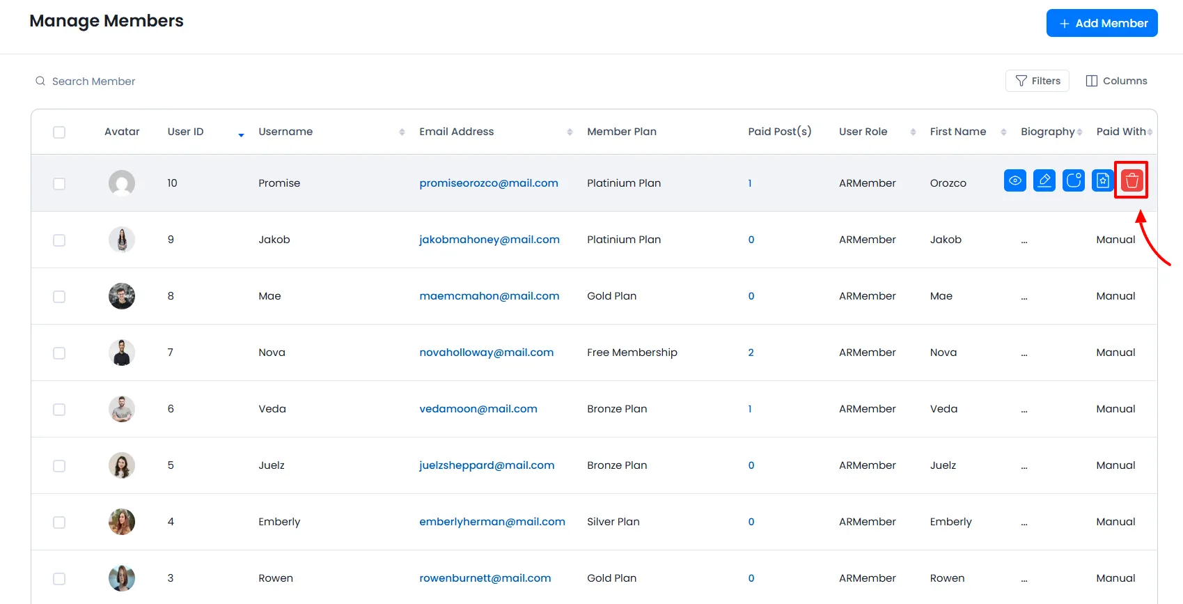 ARMember_manage_member