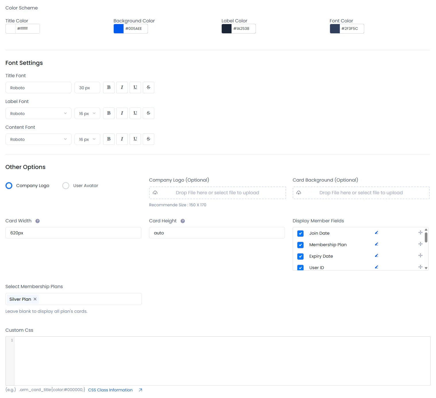 ARMember - Edit Membership card Templates