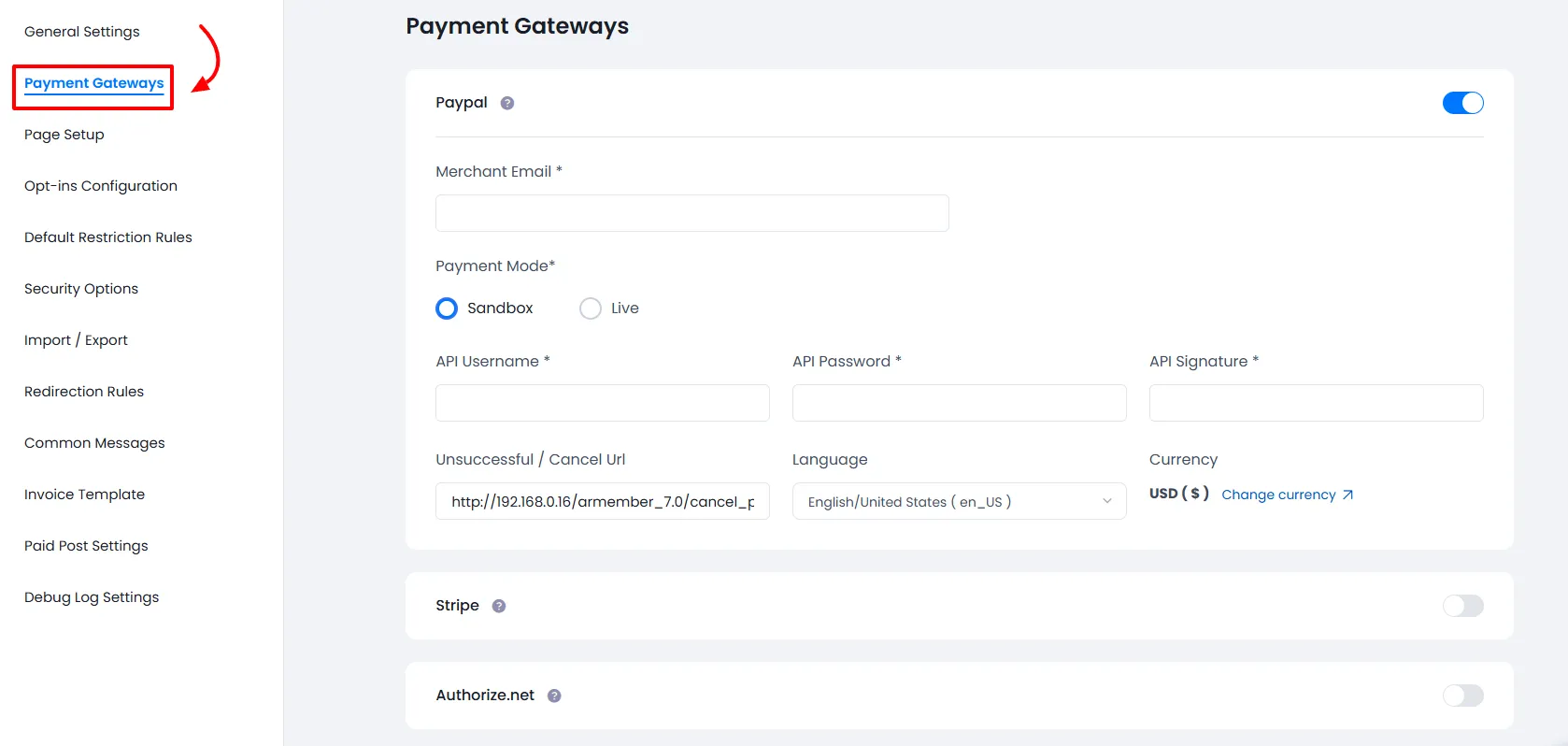 Support to Popular Payment Gateways