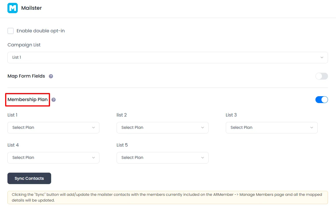 ARMember Manage Forms