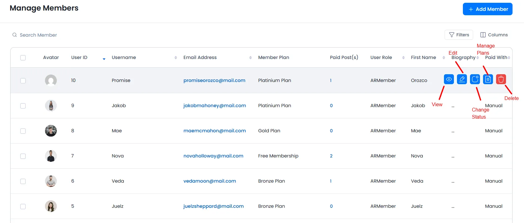 ARMember_manage_member