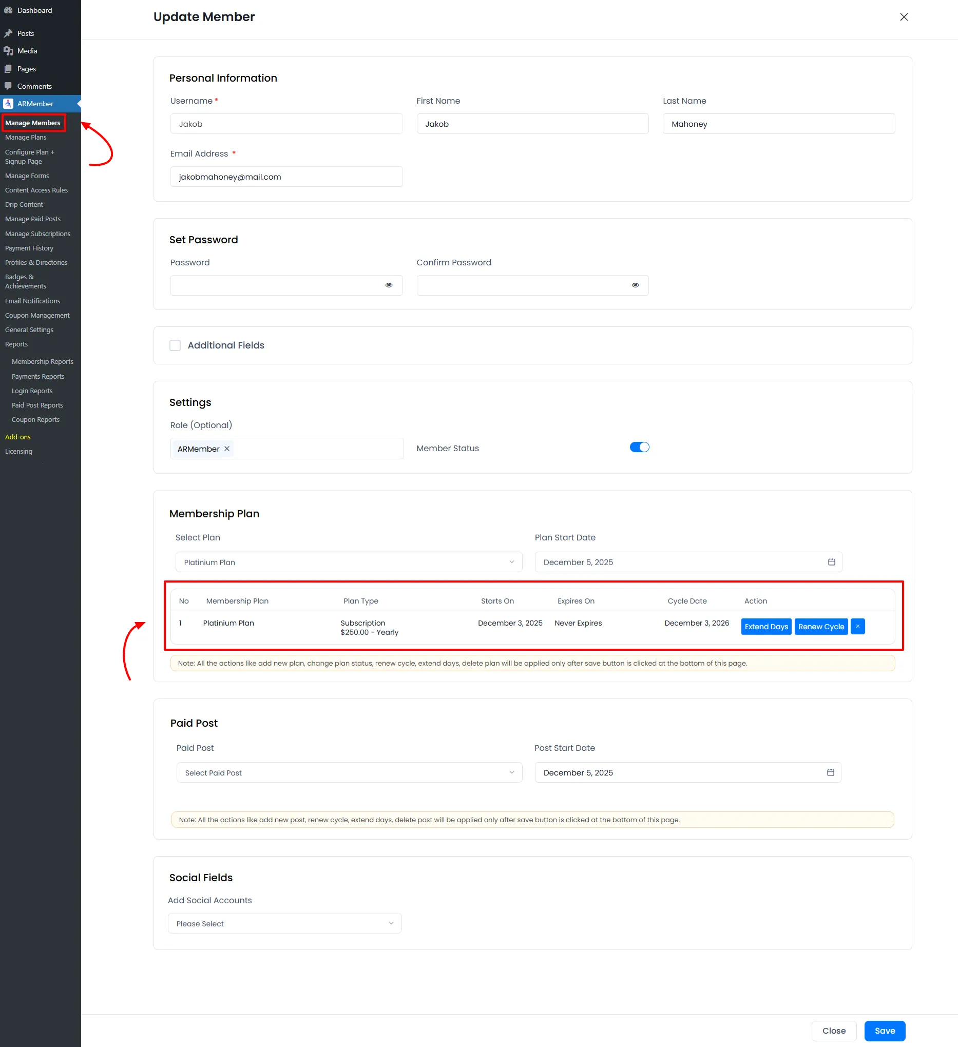 Manage Subscriptions