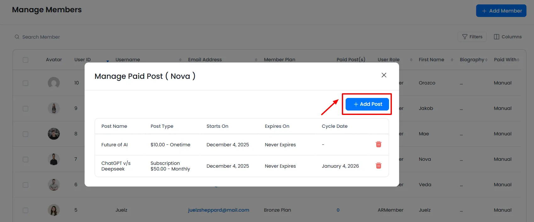 ARMember Paid Post ARMember Paid Post Assign