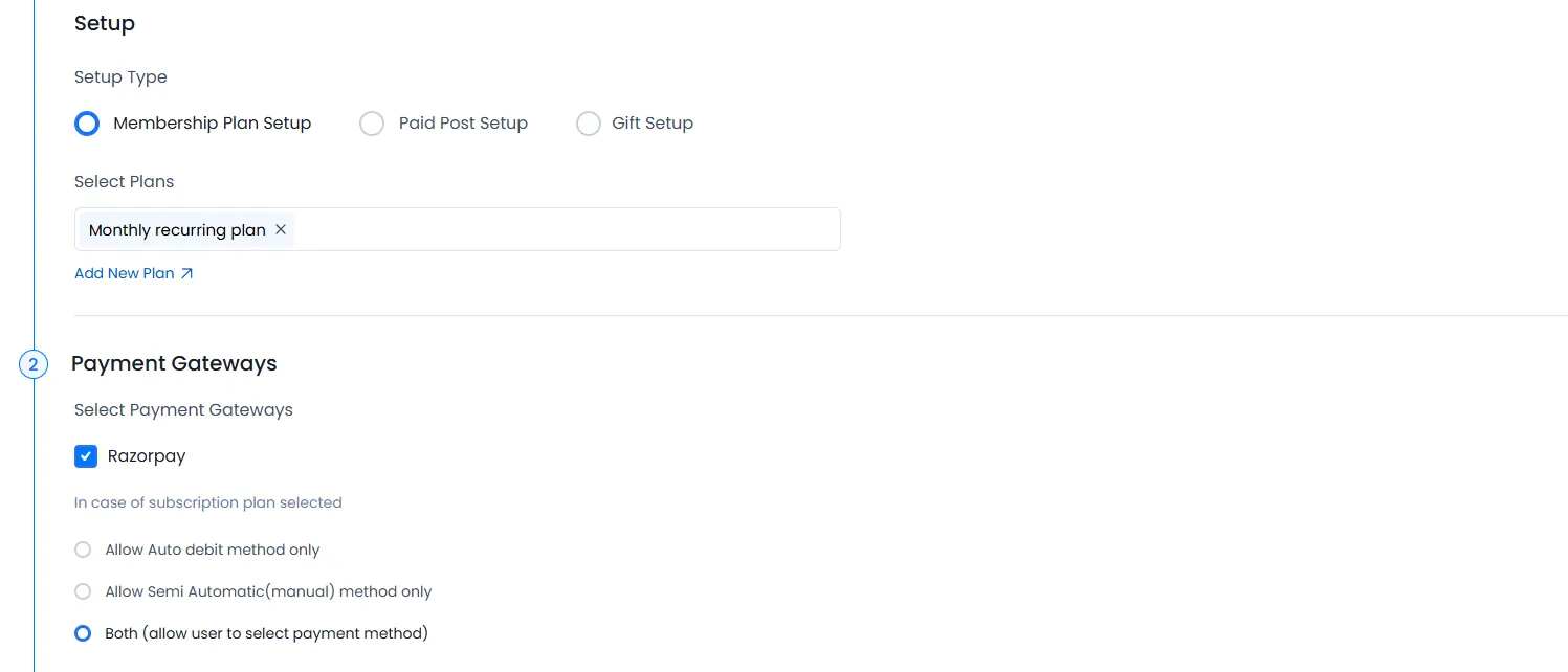 Configure Plan Screen