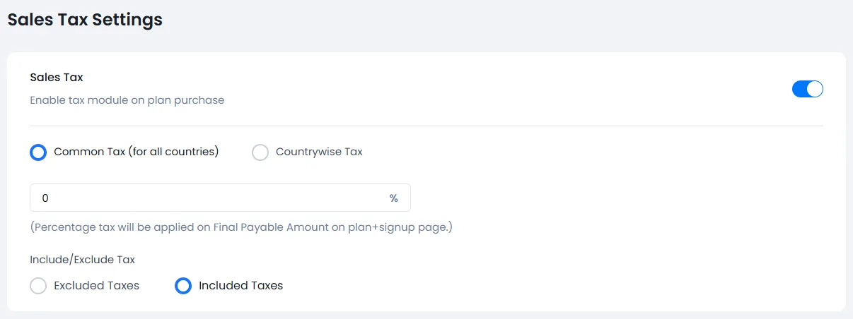 ARMember - Tax Settings