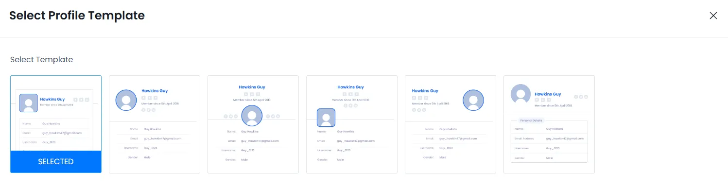 ARMember profile template options