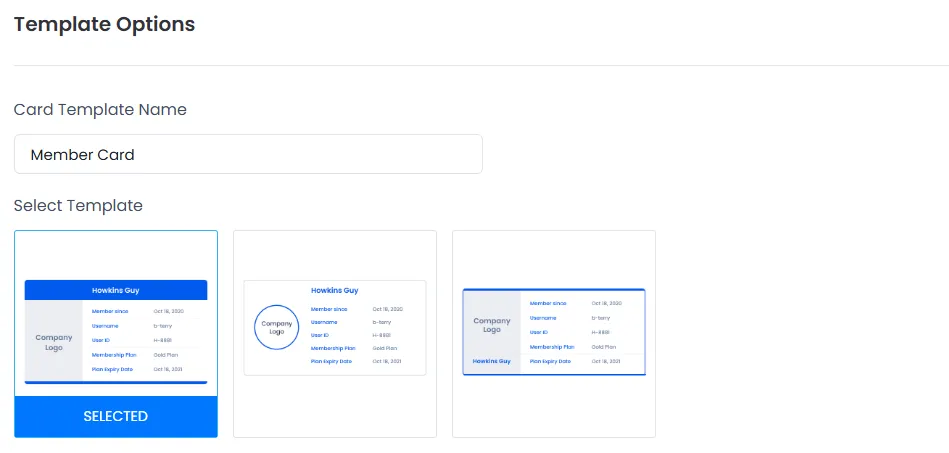 ARMember - Select Membership card Templates