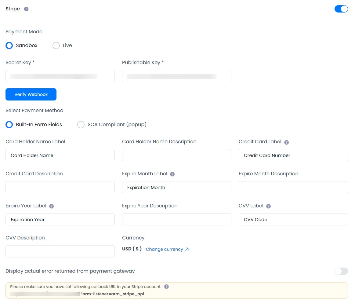 ARMember General Settings ( Payment Gateways )