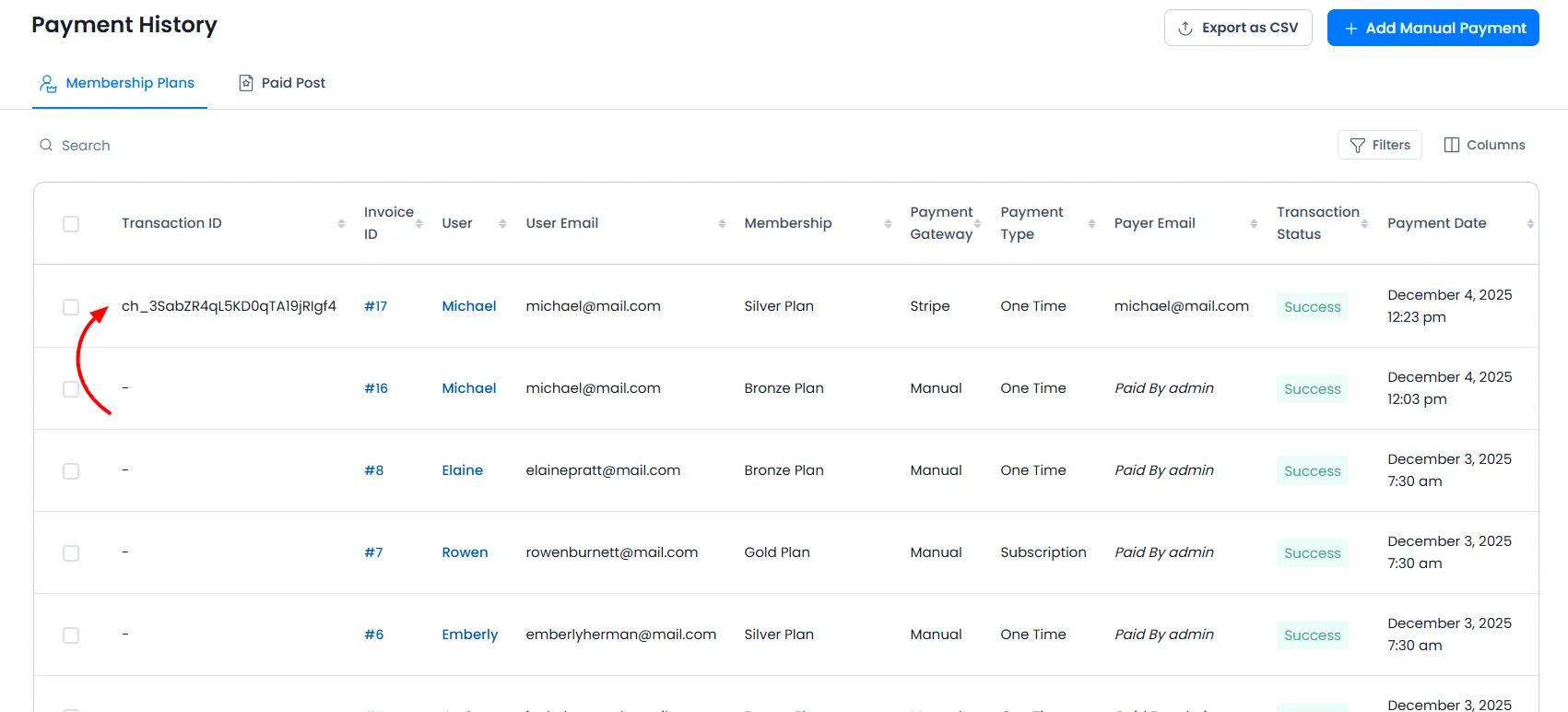ARMember stripe-paymemt_history Settings ( Payment Gateways )