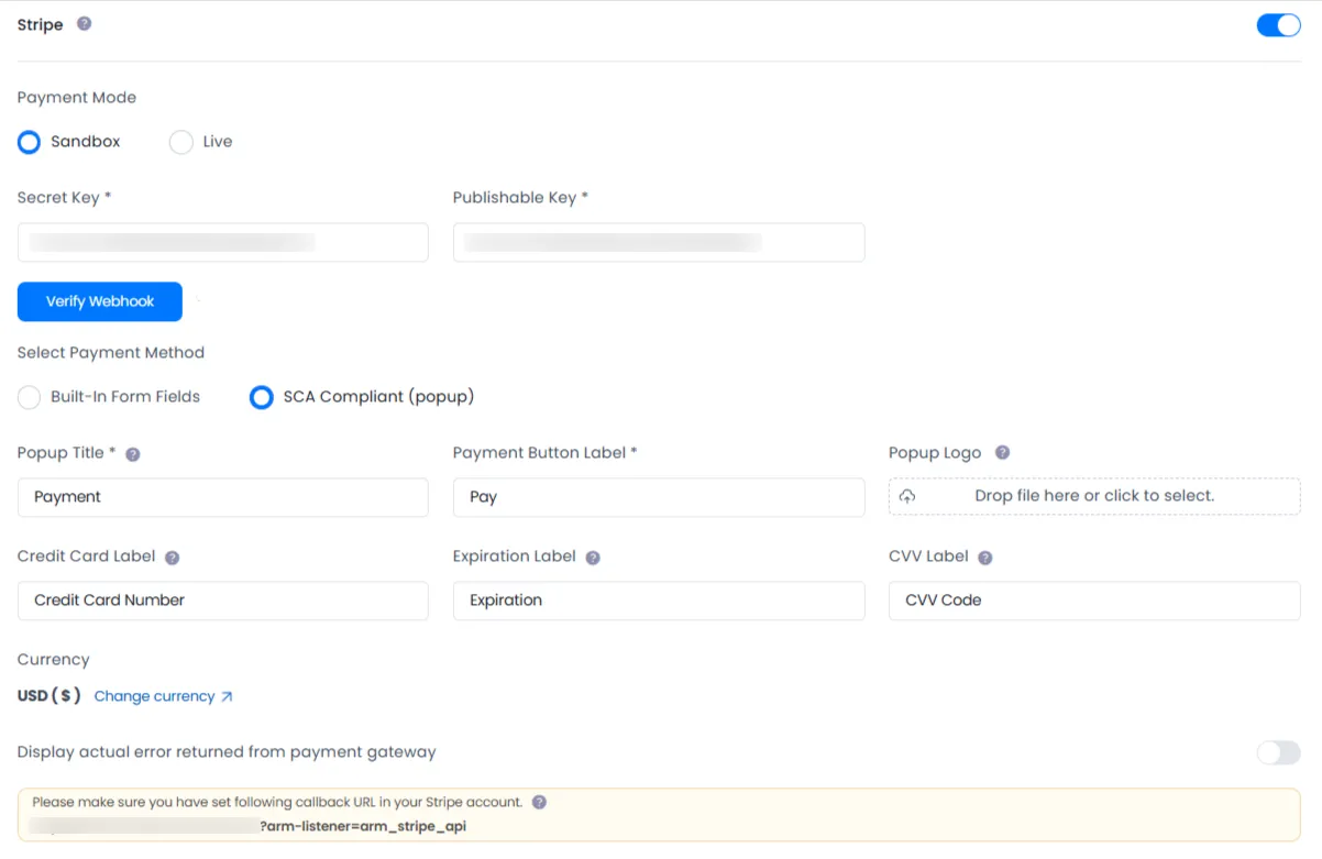 Support to Popular Payment Gateways