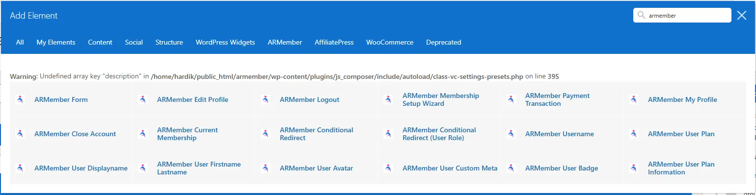 ARMember_visual_composer