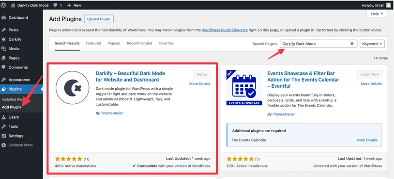 add darkify dark mode plugin