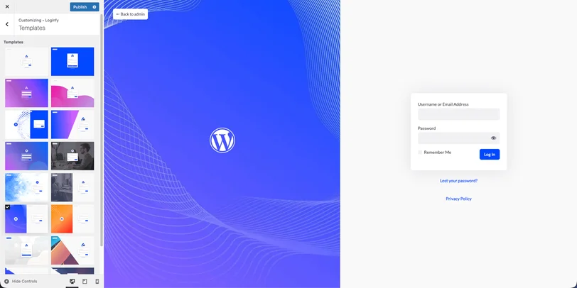 login page template in loginfy