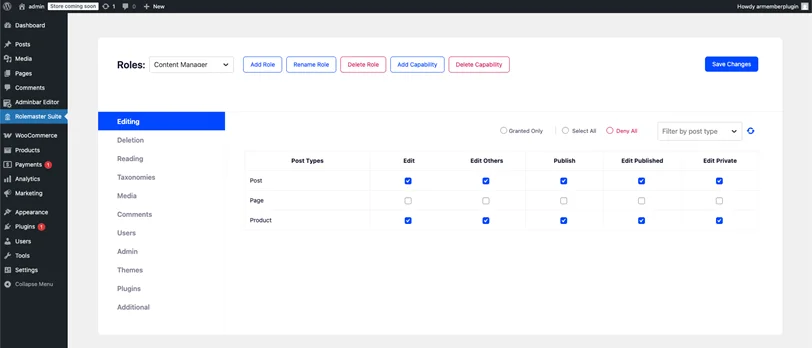 user role editor by rolemaster suite