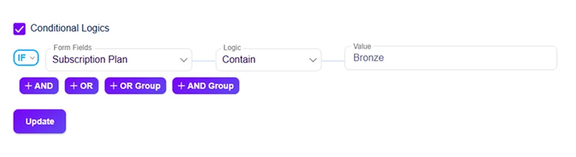 add conditional logic