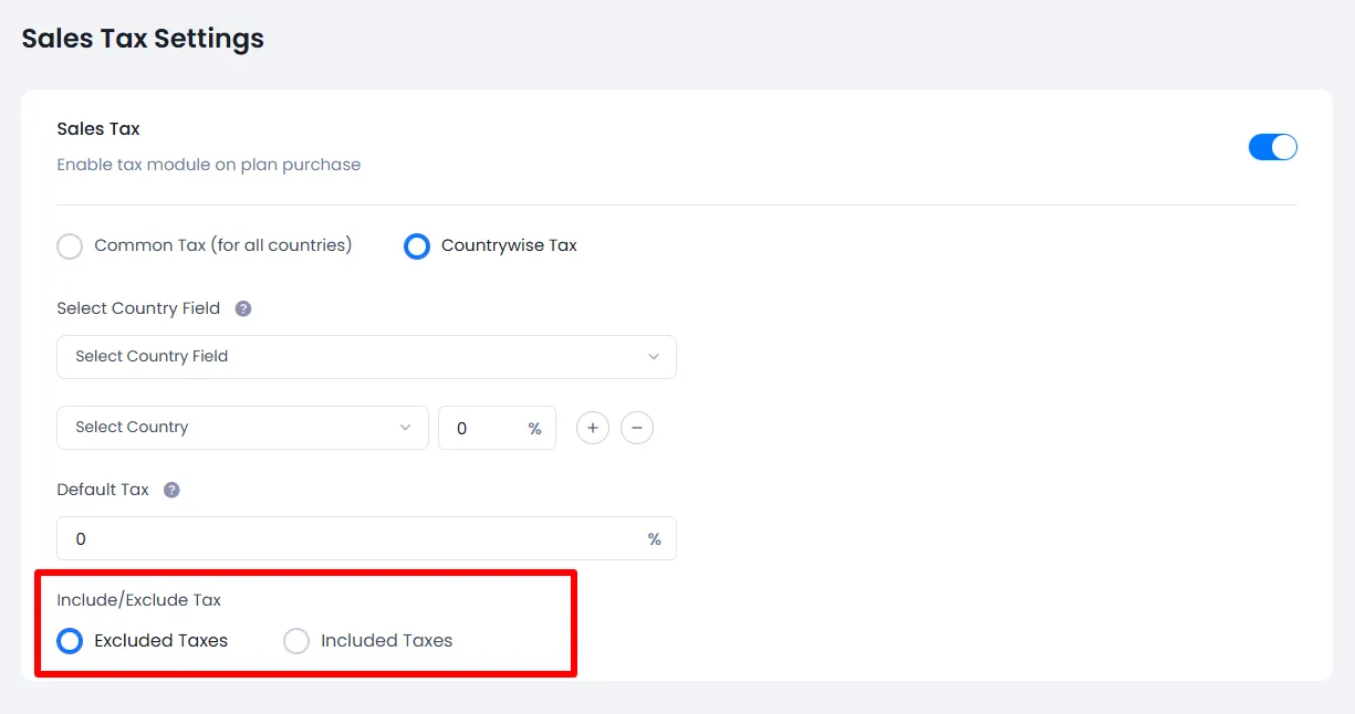 ARMember - Tax Settings