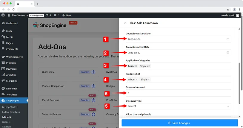 configure flash sale