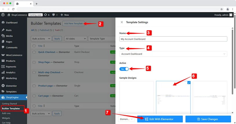 configure my account dashboard