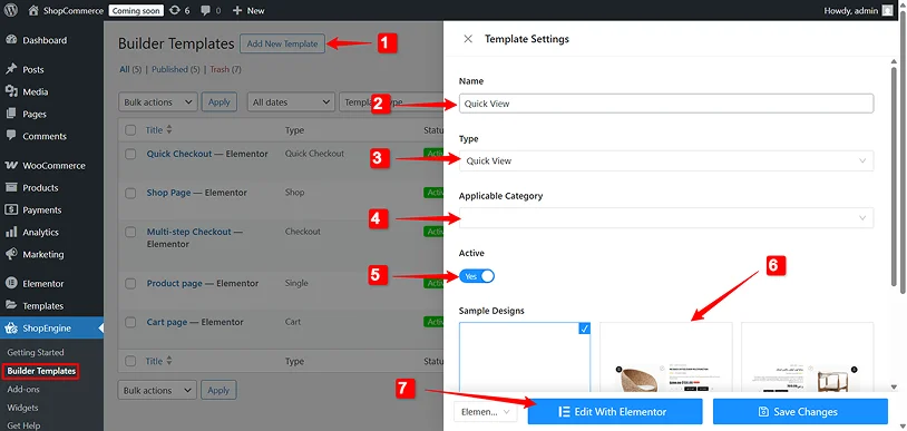 configure quick view layout