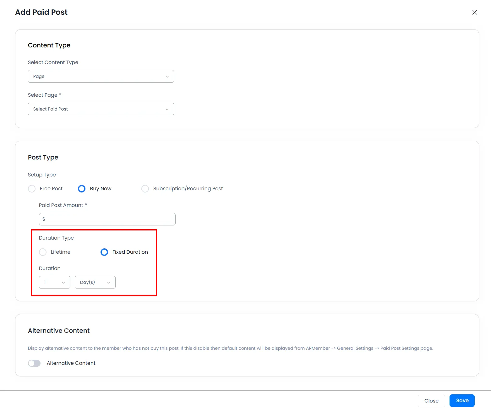 ARMember_one_time_payment