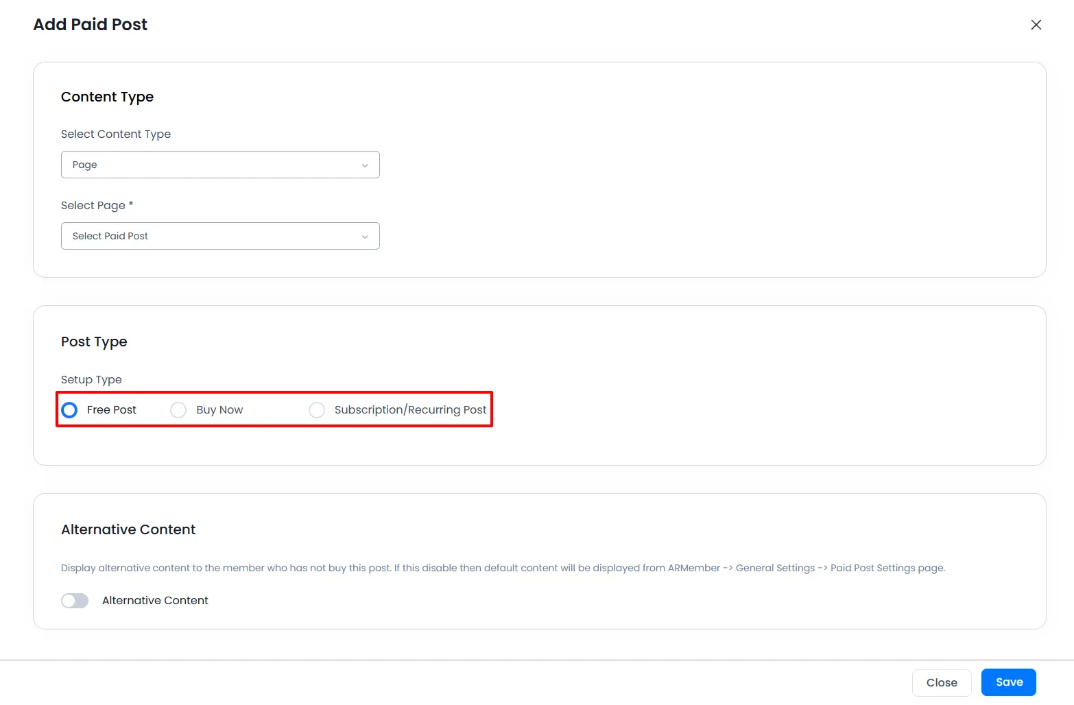 ARMember_Paid_Post_Types
