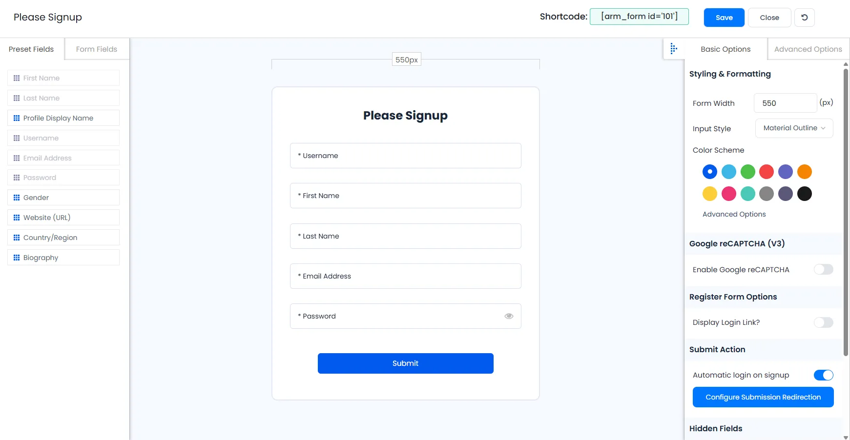Signup Form