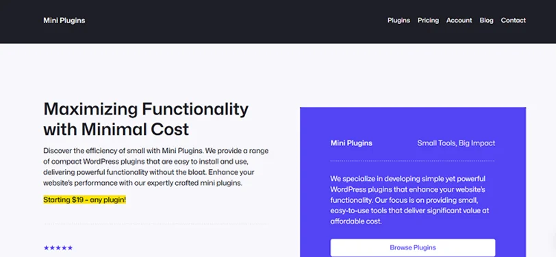 mini plugins for woo